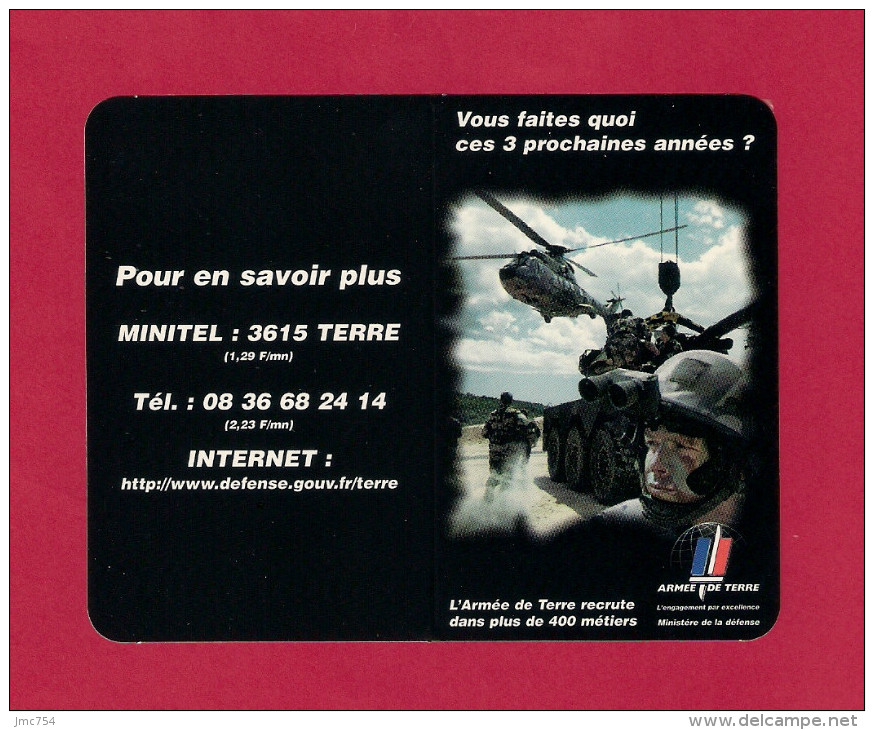 Calendrier De Poche 2000.   L'Armée De Terre - Petit Format : 1991-00