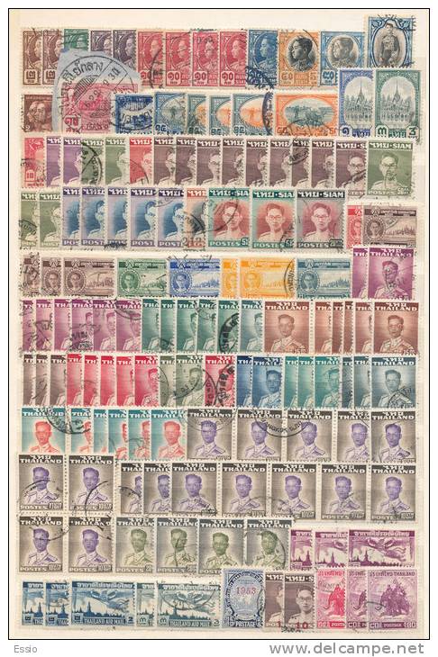 VALUE IN MICHEL CATALOGUE FROM 2006 = 496 EURO  3 PAGES STAMPS SIAM AND THAILAND   SEE PICTURES  LOW START - Siam