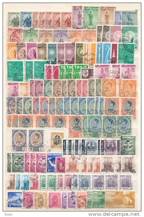 VALUE IN MICHEL CATALOGUE FROM 2006 = 496 EURO  3 PAGES STAMPS SIAM AND THAILAND   SEE PICTURES  LOW START - Siam