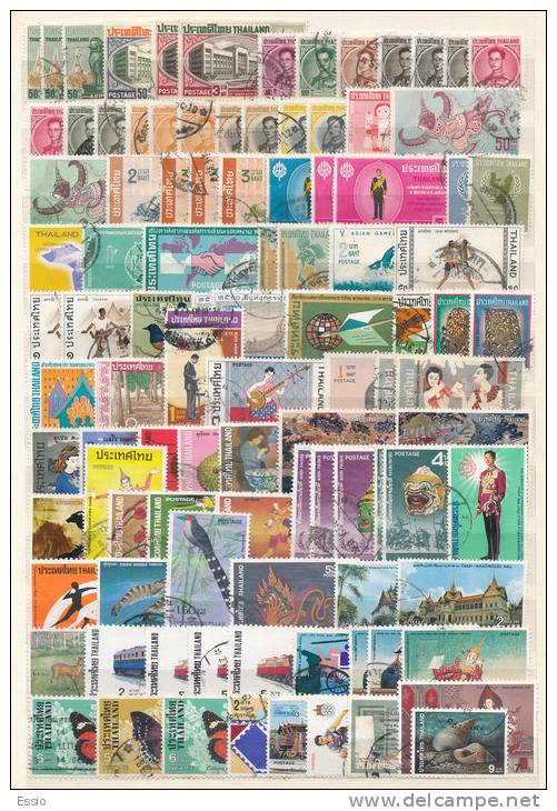 VALUE IN MICHEL CATALOGUE FROM 2006 = 496 EURO  3 PAGES STAMPS SIAM AND THAILAND   SEE PICTURES  LOW START - Siam