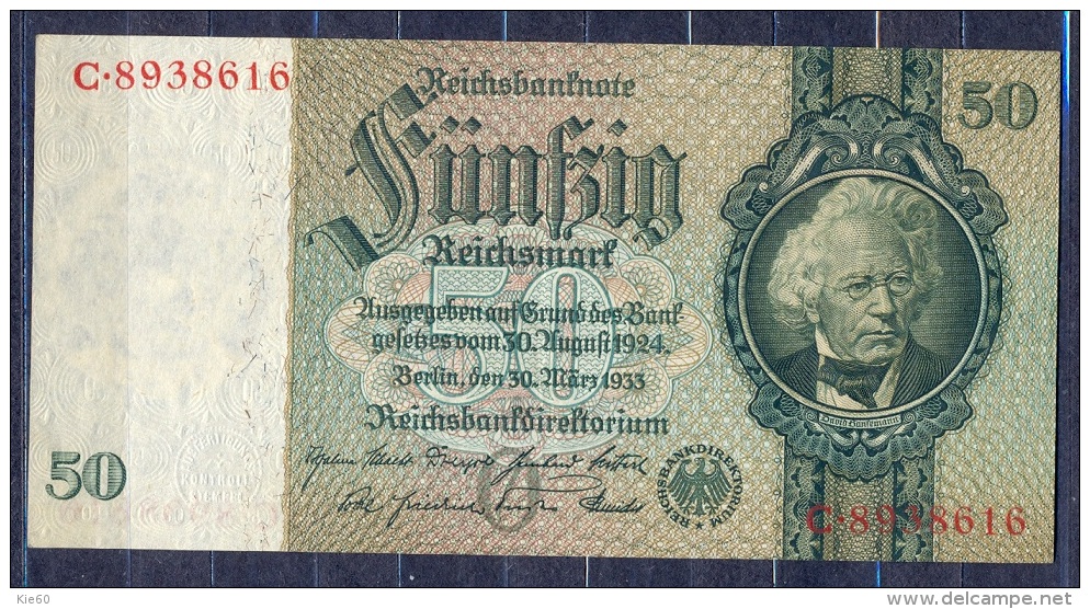 Germany - 1933- 50 Mark   O/C  -    (XF/ VF ) .P-182a ...R 175a - 50 Reichsmark
