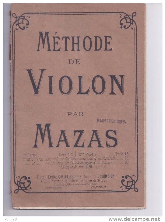 Méthode Du Violon Par MAZAS - Etude & Enseignement