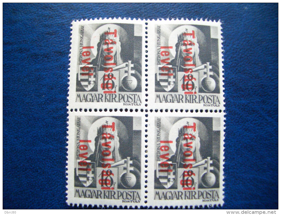Hungary, 1945, Block Of 4, Overprinted. - Officials