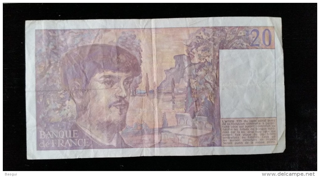 Billet 20 Francs "Debussy"  -1988,  Q.023 - 20 F 1980-1997 ''Debussy''