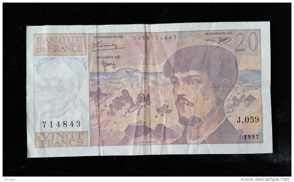 Billet 20 Francs "Debussy"  -1997,  J.059 - 20 F 1980-1997 ''Debussy''