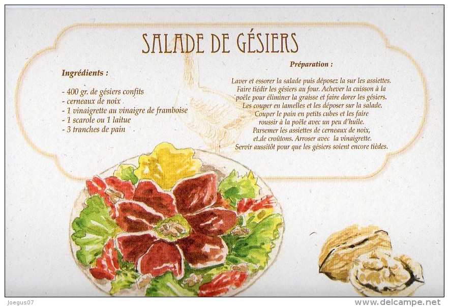 Recette - SALADE DE GESIERS, Noix - 00019 RP004 - S.A. APA-POUX - TBE - Recettes (cuisine)