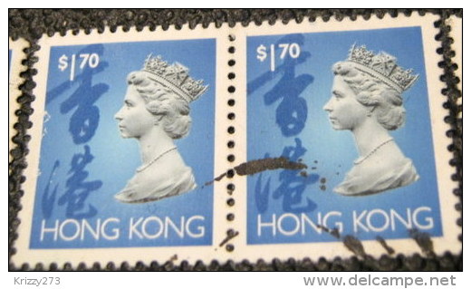 Hong Kong 1992 Queen Elizabeth II $1.70 X2  - Used - Used Stamps