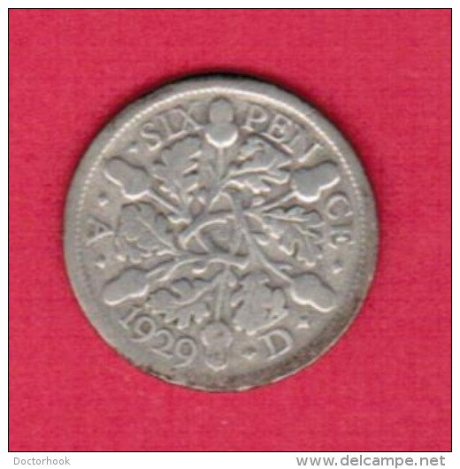 GREAT BRITAIN   6 PENCE (SILVER) 1929 (KM # 832) - H. 6 Pence