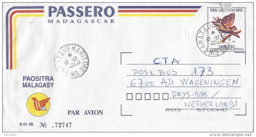 Madagascar 2003 Tamatave Maritime B01 RI PAP Bird Stationary Cover - Madagaskar (1960-...)