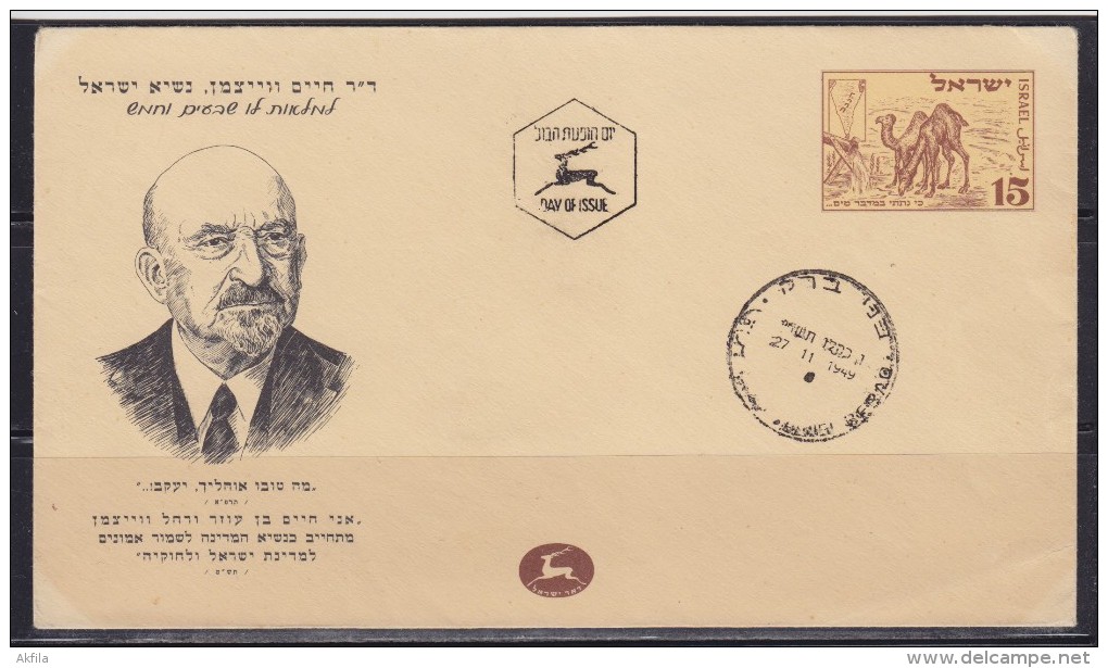 7871. Israel, 1949, Postal Stationery - Lettres & Documents