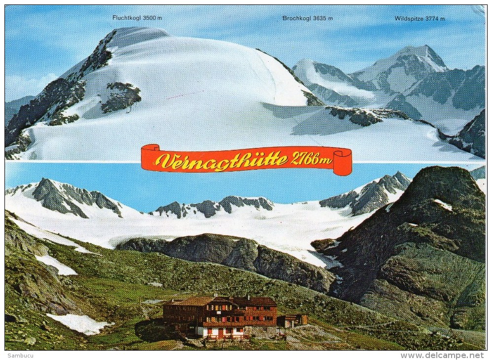 Vernagthütte - Würzburger Haus 2766 M - 1993 Hüttenstempel DAV - Sölden