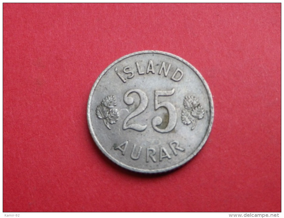 Islande    25 AURAR 1951     KM#.11          CUPRONICKEL         TTB++ - Iceland
