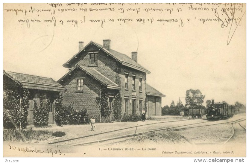 60 - CPA Lassigny - La Gare (train) - Lassigny
