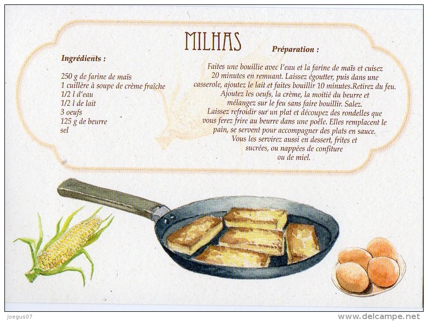 Recette - MILHAS - 00019 RP020 - S.A. APA-POUX - TBE - Recettes (cuisine)