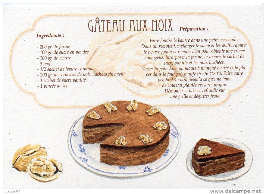 Recette - GÂTEAU AUX NOIX - 00019 RP021 - S.A. APA-POUX - TBE - Recettes (cuisine)