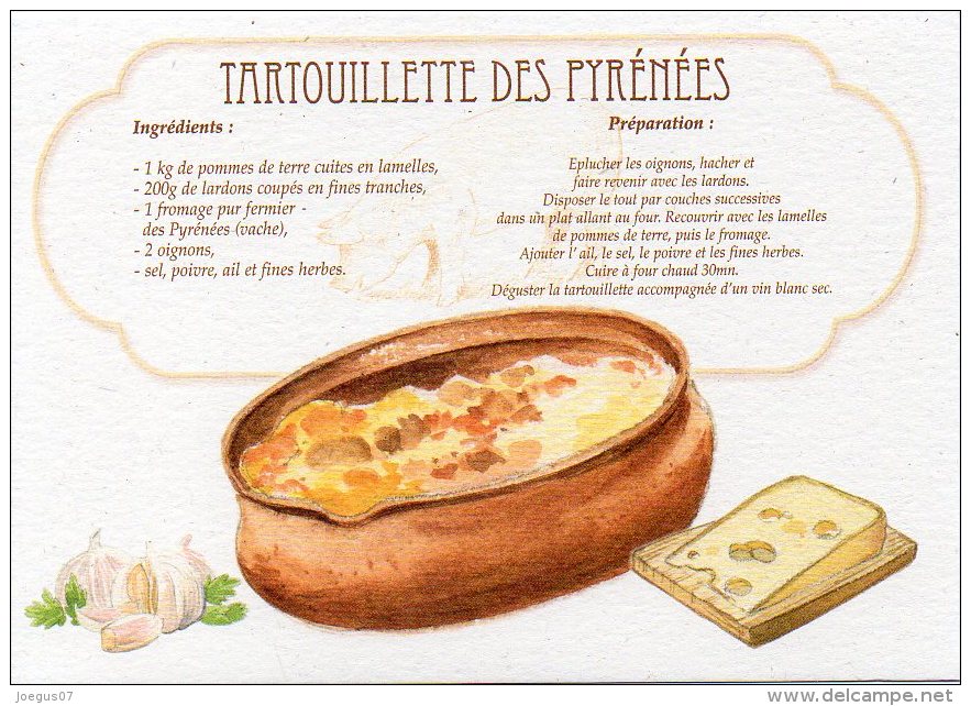 Recette - TARTOUILLETTE DES PYRENEES Au Fromage Pur Fermier - 00019 RP024 - S.A. APA-POUX - TBE - Recettes (cuisine)