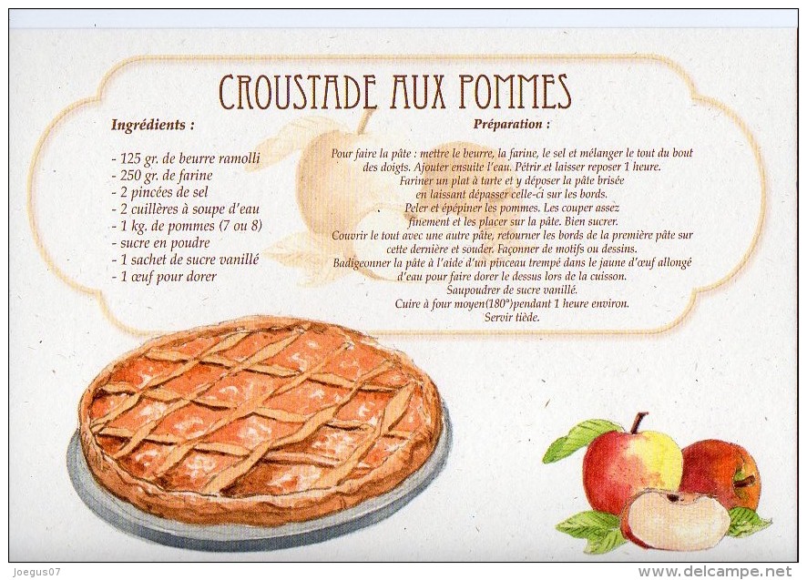 Recette - CROUSTADE AUX POMMES - 00019 RP026 - S.A. APA-POUX - TBE - Recettes (cuisine)