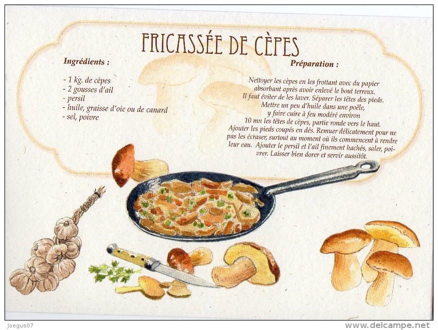 Recette - FRICASSEE DE CEPES - 00019 RP028 - S.A. APA-POUX - TBE - Recettes (cuisine)