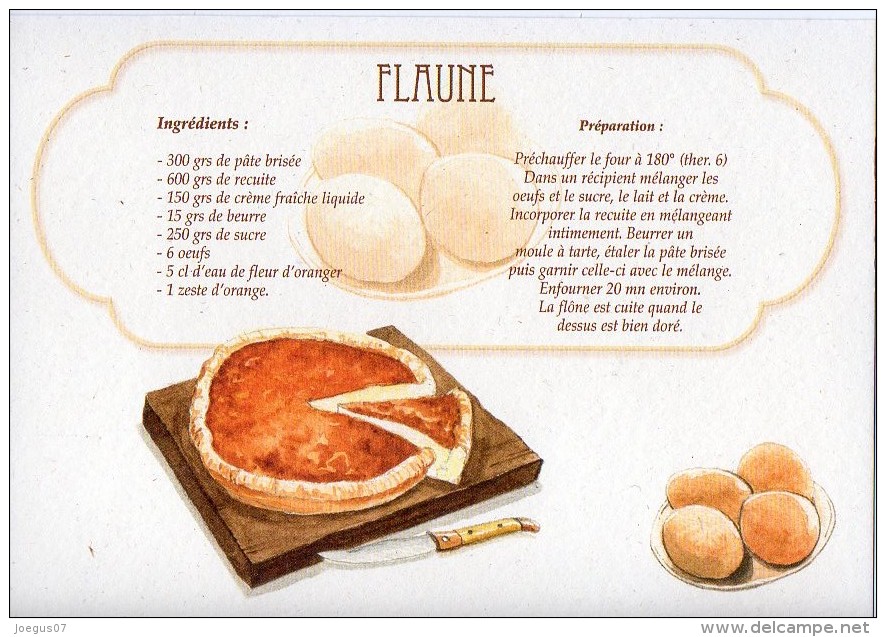 Recette - FLAUNE - 00019 RP034 - S.A. APA-POUX - TBE - Recettes (cuisine)