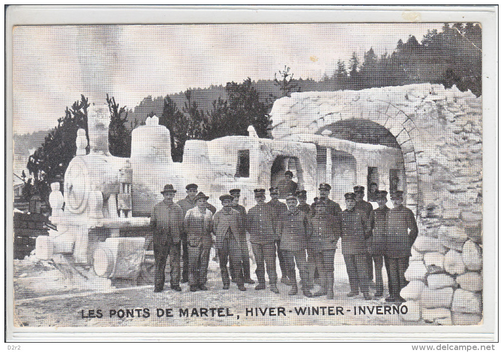 LES PONTS DE MARTEL - HIVER - LOCOMOTIVE EN NEIGE - POUR LA CREATION D'UN FONDS DE RETRAITE DU PERSONNEL P.S.C -N/C - Ponts-de-Martel