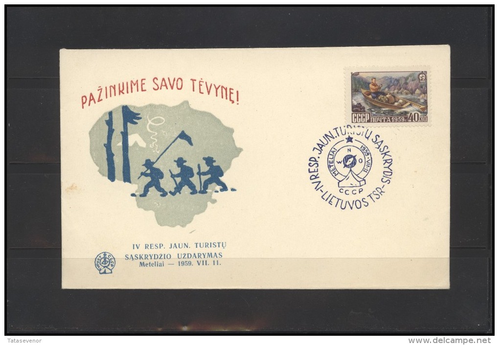 RUSSIA USSR Private Cover  Cancellation LITHUANIA LT Klub 007 Tourism Scouting - Locales & Privados