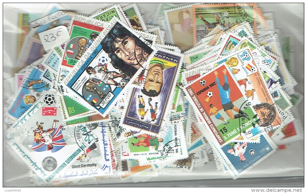 500 Timbres Différents FOOTBALL, Principalement  Avant Année 2000, Séries Courtes, Majorités Oblitérés CTO - Autres & Non Classés