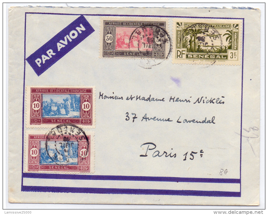 LETTRE DE DAKAR PAR AVION POUR PARIS - Lettres & Documents