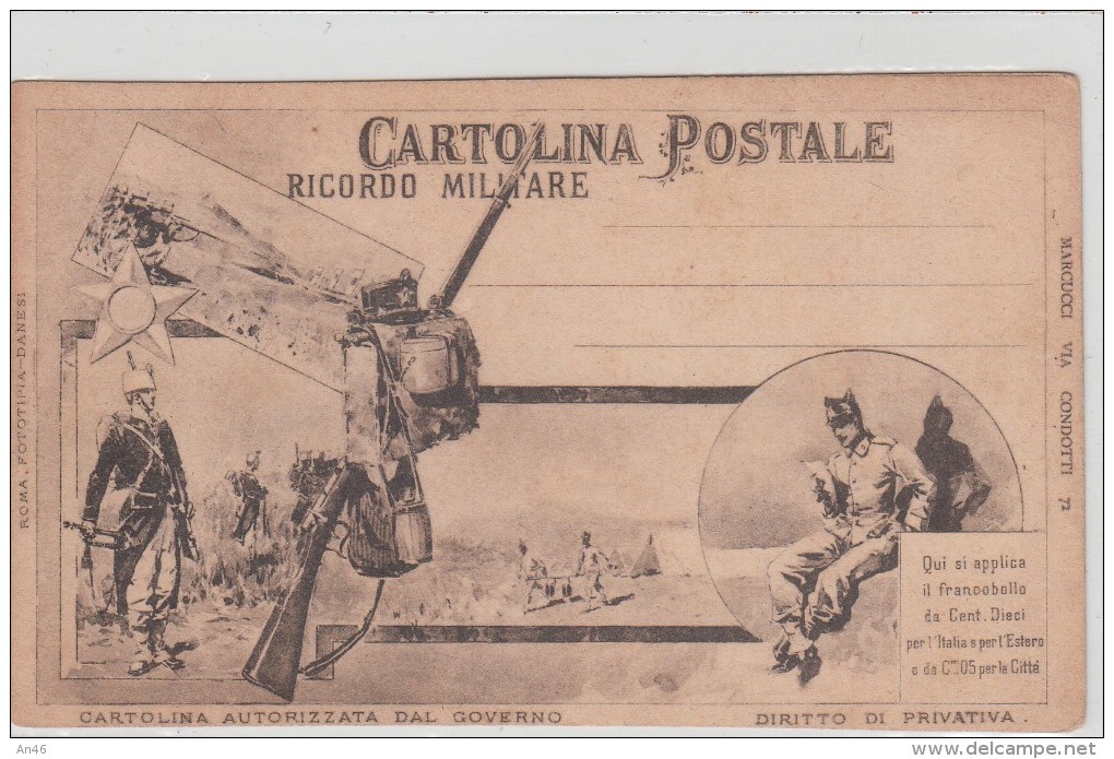 CARTOLINA POSTALE"RICORDO MILITARE" Autorizzata Dal Governo-Leggi Retro -Originale 100%-2 Scan-Vedi- - Altri & Non Classificati