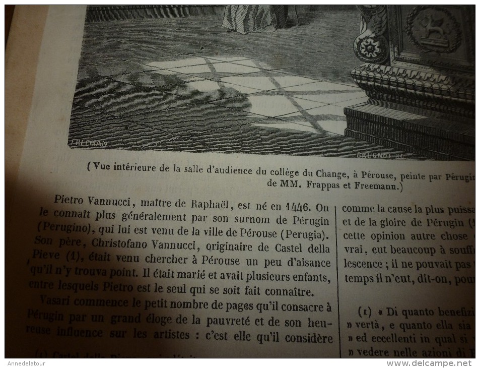 1847 MP Salle D'audience Du Collège Du Change à Pérouse (dessin De Frappas Et Freemann; Les Sauriens Des îles GALAPAGOS - 1800 - 1849