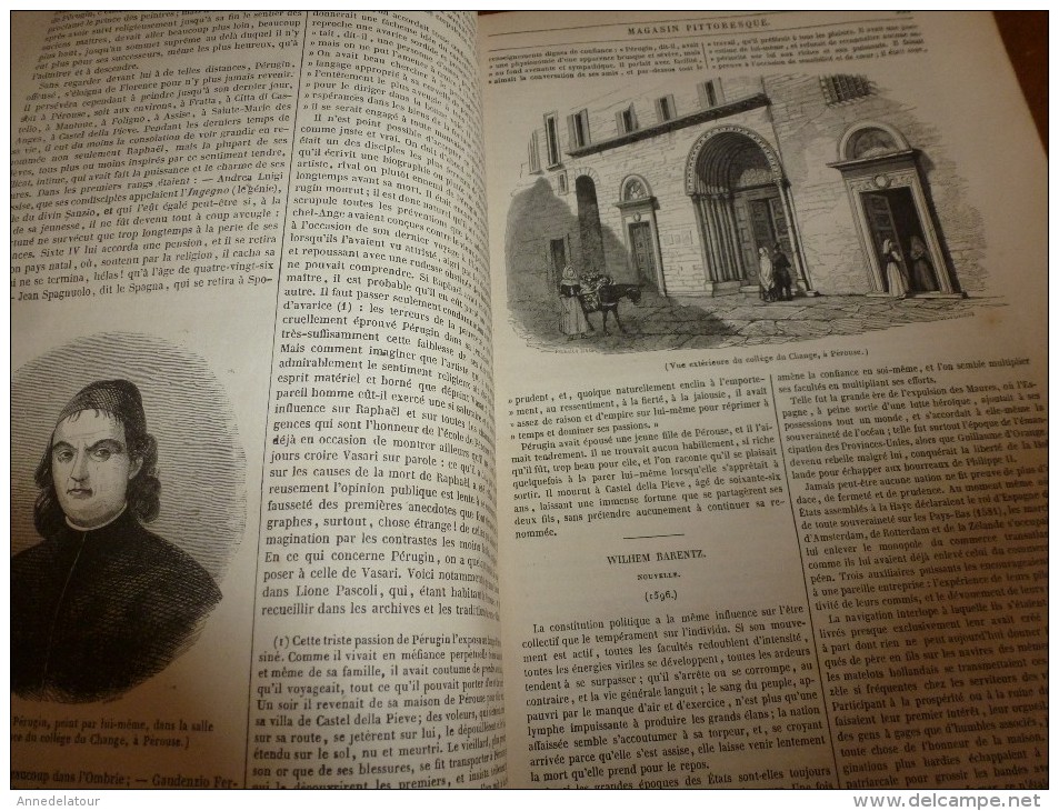 1847 MP Salle D'audience Du Collège Du Change à Pérouse (dessin De Frappas Et Freemann; Les Sauriens Des îles GALAPAGOS - 1800 - 1849