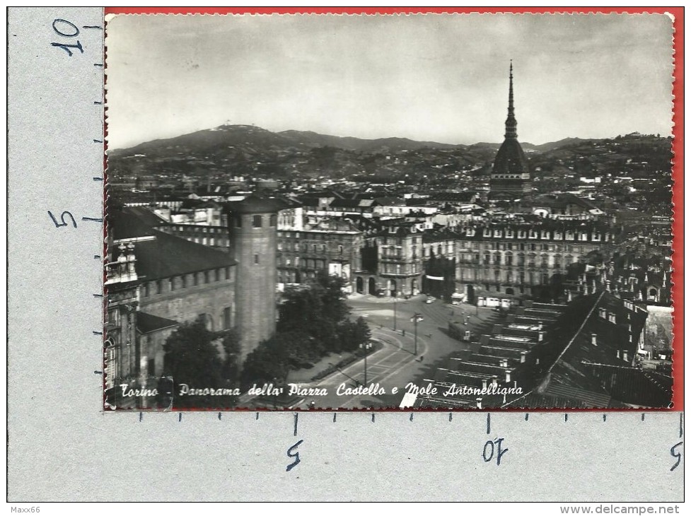 CARTOLINA VG ITALIA - TORINO - Panorama Piazza Castello E Mole Antonelliana - 10 X 15 - ANN. 1955 - Mole Antonelliana