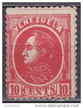 VENEZUELA 1880 Bolivar 10 Cents Red SG 108 (*) Y & T 25 (*) - Venezuela