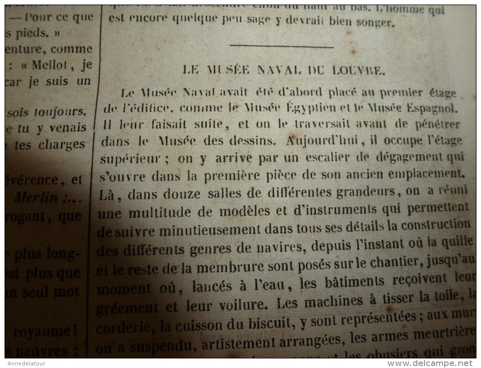 1847 MP Musée Naval Du Louvre (Salle De La Pérouse) Descriptif Et Gravures; Le MOUTIER D'Ahun (Creuse) Grav+description - 1800 - 1849