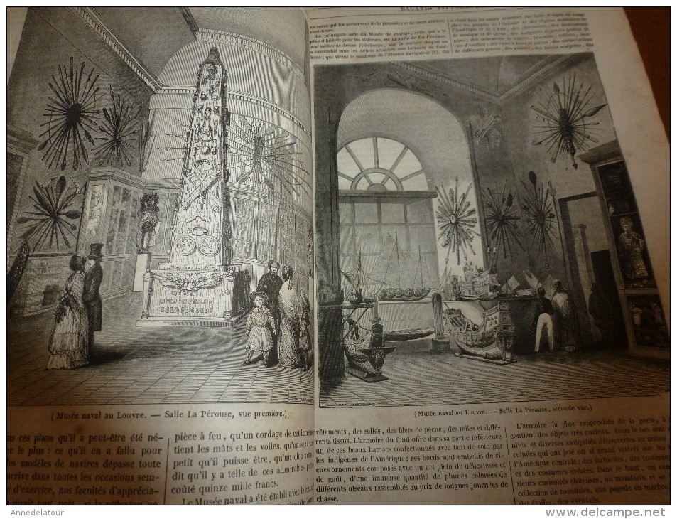 1847 MP Musée Naval Du Louvre (Salle De La Pérouse) Descriptif Et Gravures; Le MOUTIER D'Ahun (Creuse) Grav+description - 1800 - 1849
