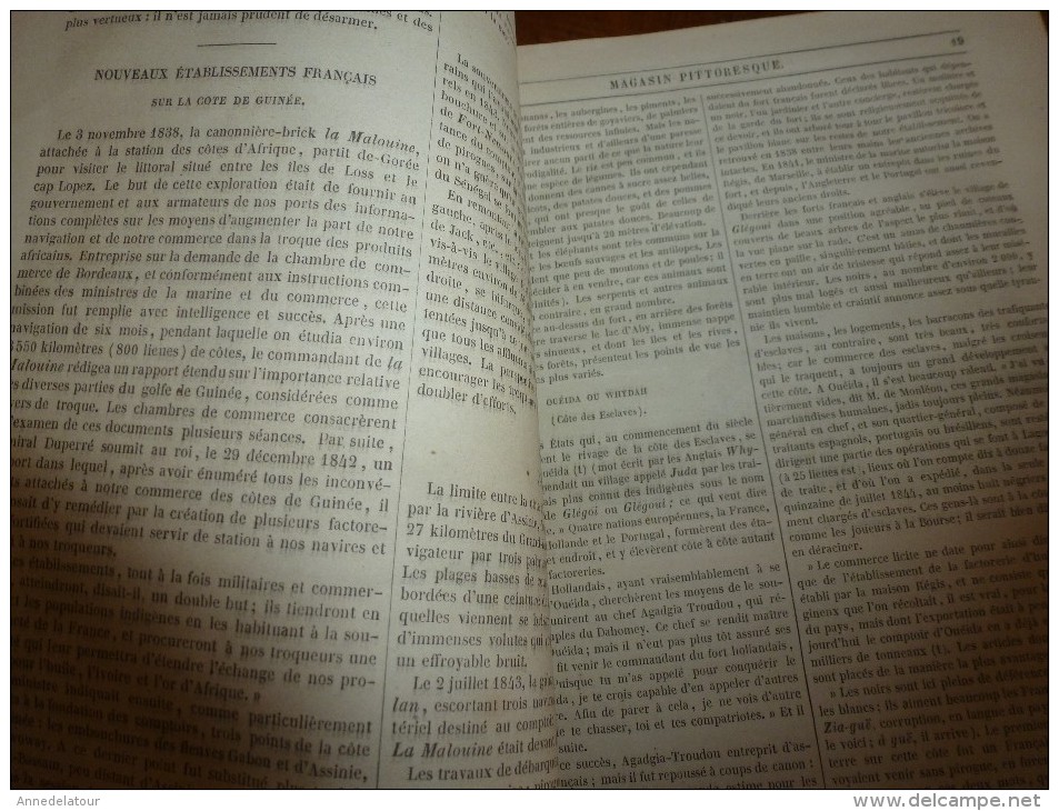 1847 MP Rapport Sur La Canonnière LA MALOUINE Sur Son Circuit En Afrique; Grav Etablissements Français(Guinée, Gabon); - 1800 - 1849