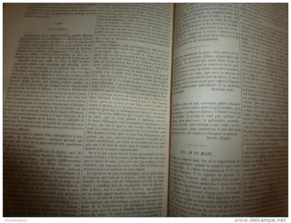 1847 MP Rapport sur La canonnière LA MALOUINE sur son circuit en Afrique; Grav Etablissements français(Guinée, Gabon);