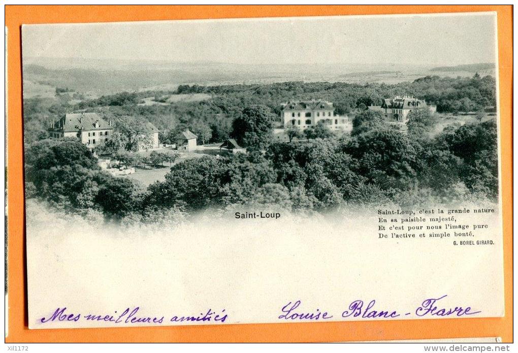 PBD-19  Vue Générale Hopital De Saint-Loup Près Cossonay. Précurseur. Circulé Sous Enveloppe - Cossonay