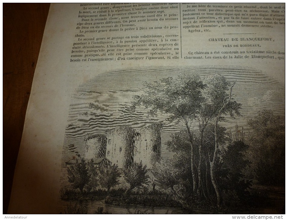 1847 MP Les PIERRES DRUIDIQUES Dans Le Champ De Carnac (Morbihan) ; Le Château De BLANQUEFORT Près De Bordeaux; Etc.. - 1800 - 1849