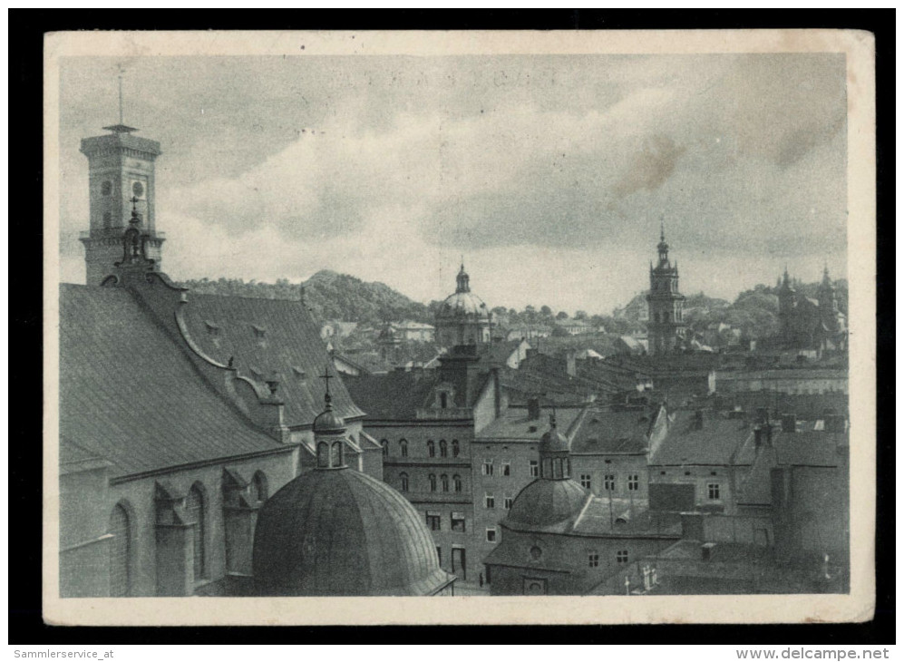 [003] Lemberg - Lwów - Lwiw, Altstadt, Gel. 1942 Nach Graz, Foto M. Watorek, Druckerei Nr. 1 (Lemberg) - Ukraine