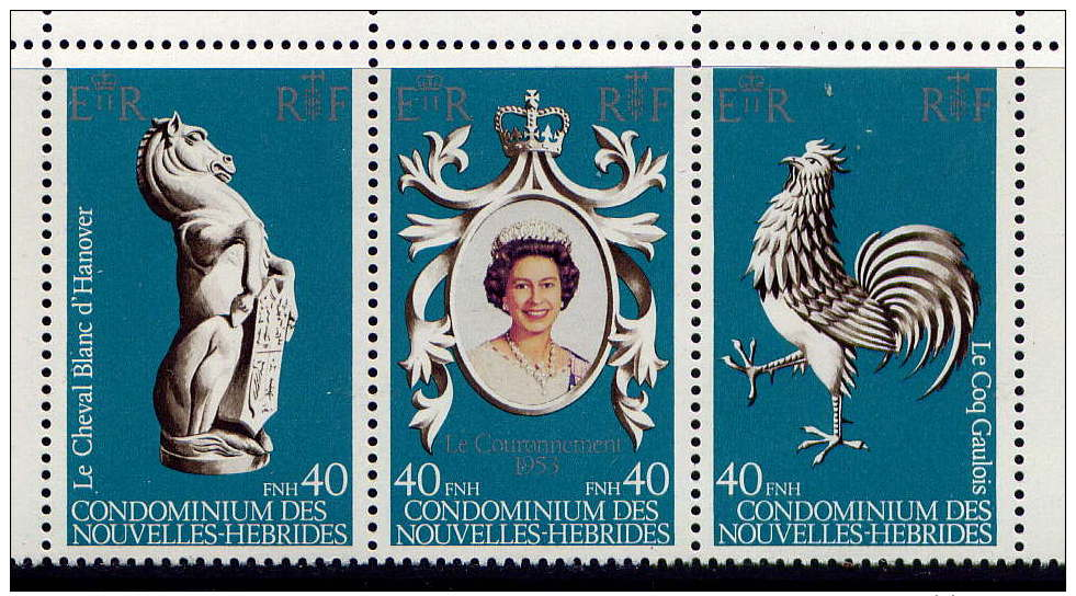 Nlles HÉBRIDES - N° 535/536** - 25è ANNIVERSAIRE DU COURONNEMENT DE S.M. ELIZABETH II - Nuovi