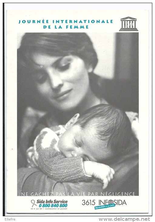 Journée Internationale De La Femme, Sida , Femme Et Son Bébé , Photo Robert Doisneau - 1997- Cart'com - Doisneau