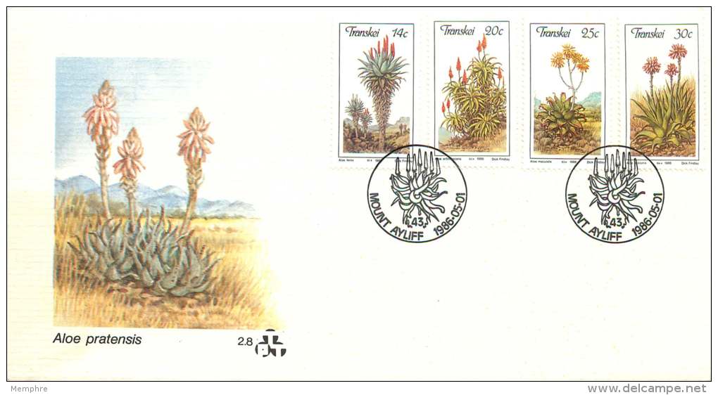 1986  Aloes  Complete Set On Single FDC - Transkei