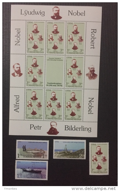 Nobel Petroleum 1994 Sheetlet , Stamps + Block - Turkmenistán