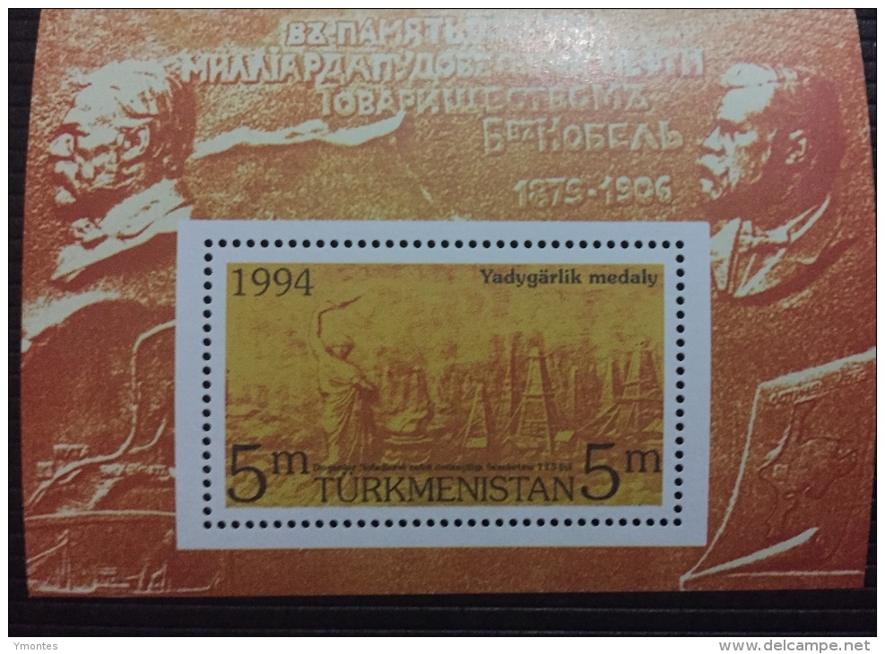 Nobel Petroleum 1994 Sheetlet , Stamps + Block - Turkmenistán