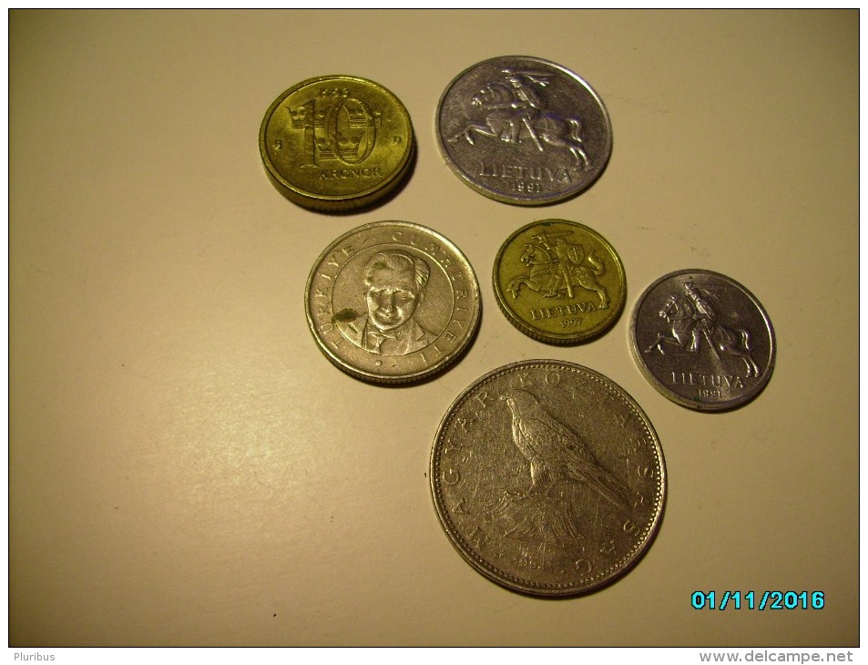 SWEDEN 10 KRONOR 1993 + LITHUANIA , TURKEY , HUNGARY , COINS ,  0 - Non Classés
