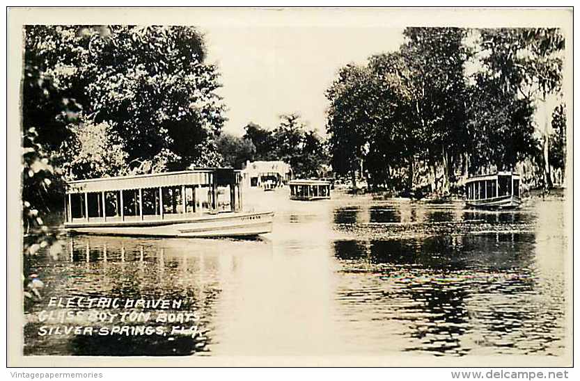 245929-Florida, Silver Springs, RPPC, Electric Driven Glass Bottom Boats - Silver Springs