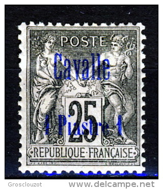 Cavalle 1893-1900 Tipo Sage Sovrastampati N. 6  1 P. Su C. 25 Nero Su Rosa Tipo II MLH Catalogo € 32 - Other & Unclassified