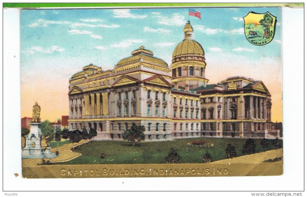 CPA-CARTE EN RELIEF-ETATS-UNIS-INDIANA-INDIANAPOLIS-CAPITOL BUILDING- - Indianapolis