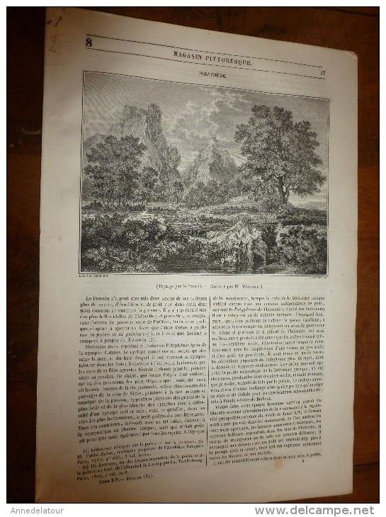 1847 MP Gravure Tableau De Poussin Par WIESENER; Découpures Ou Ombres Eclairées; Les Vérités Contredisent Nos Passions - 1800 - 1849