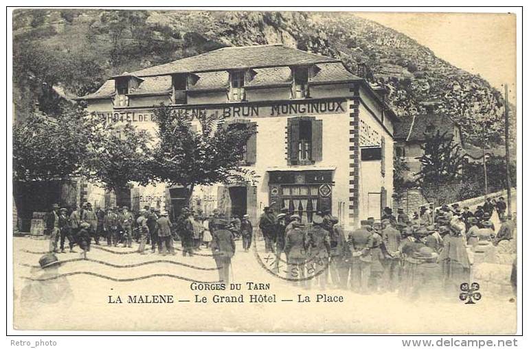 Lozère - La Malène - Le Grand Hôtel, La Place - Autres & Non Classés